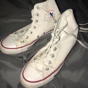 White high top converse size 8 women’s